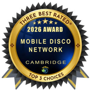 Three Best Rated 2026 Award badge for Mobile Disco Network as a Top 3 Choices DJ in Cambridge.