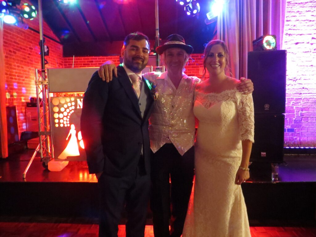 DJ Tim with Bride and Groom