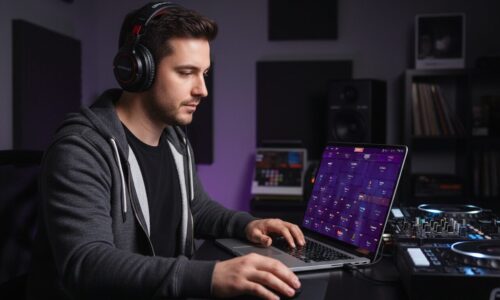 Professional DJ setup showing the Empirely AI dashboard used by DJ Tim — the only Trading Standards approved DJ in the region