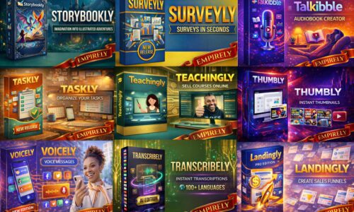 Empirely AI pricing tiers comparison chart showing Pioneer at 27 dollars, Mogal at 47 dollars, and Tycoon at 147 dollars with a 50 dollar monthly discount offer.