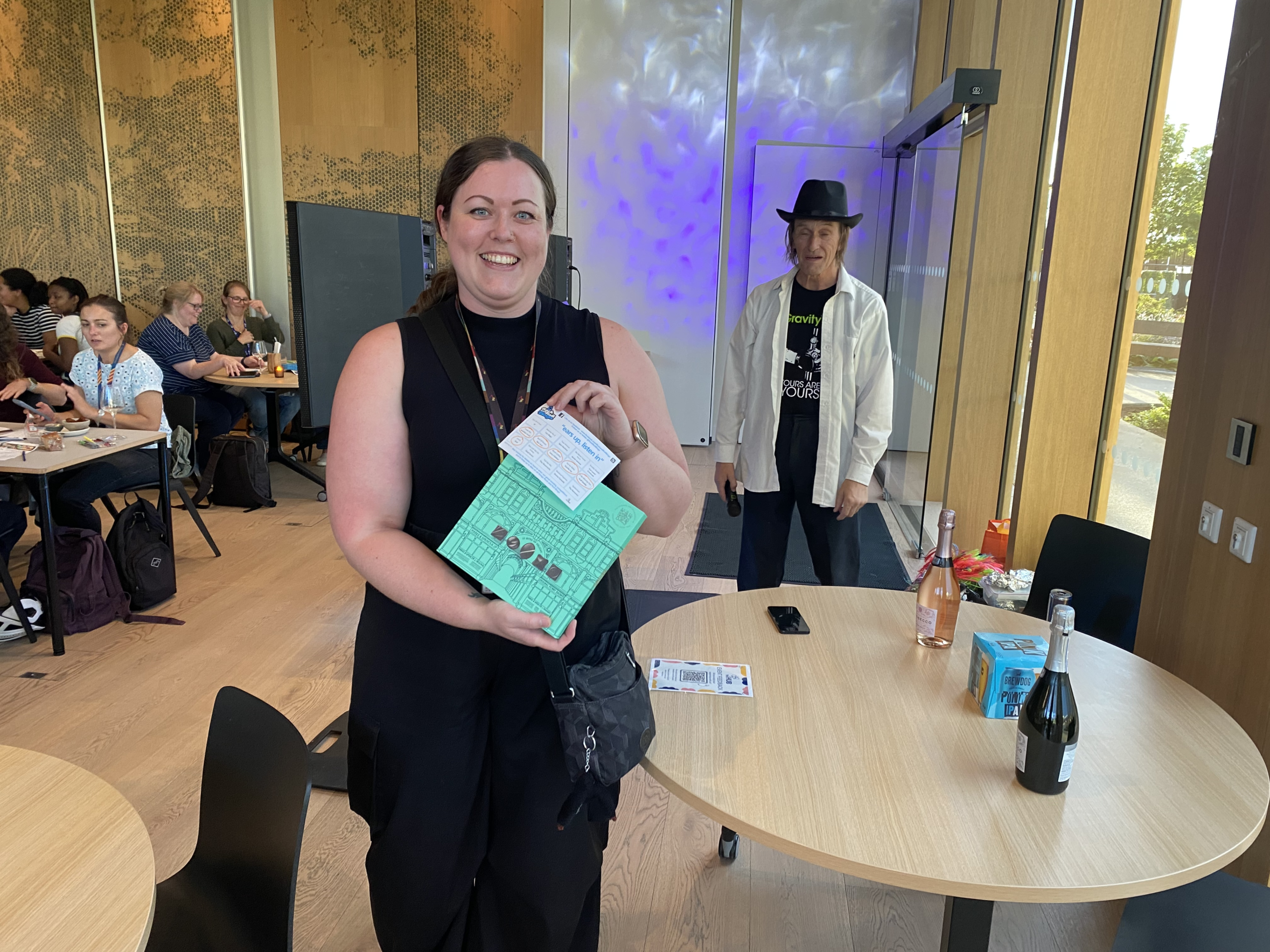 A Boogie Bingo winner collecting their prize