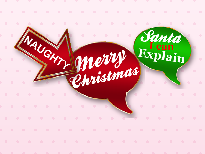 Branded festive stickers for the photo booth in Suffolk