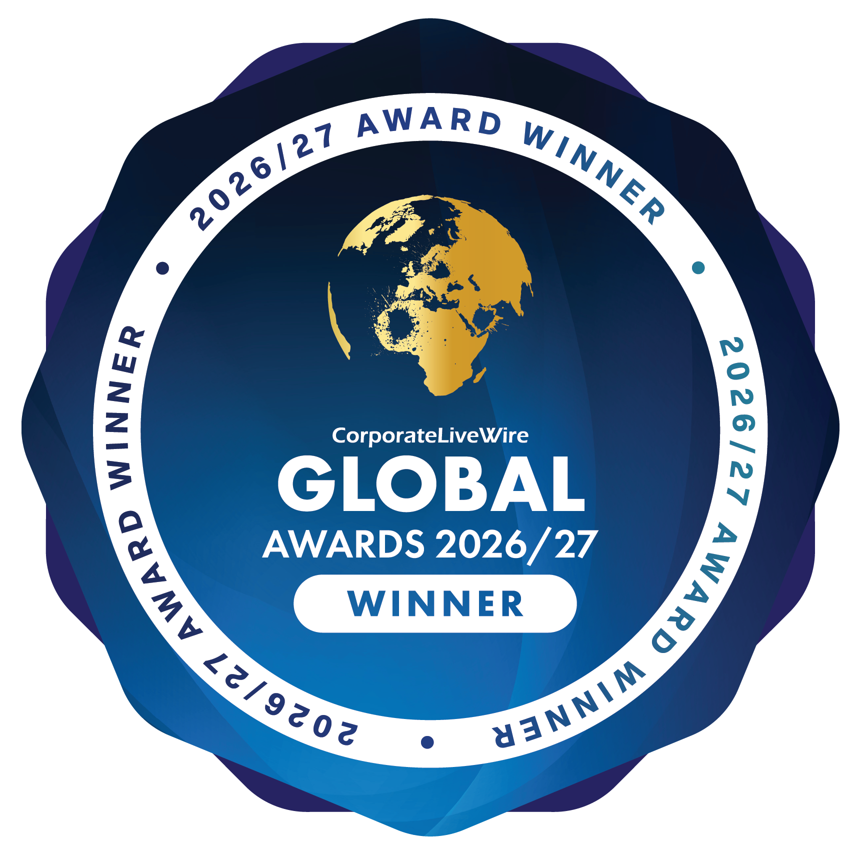 CorporateLiveWire Global Awards 2026/27 Best Entertainment Company of the Year badge