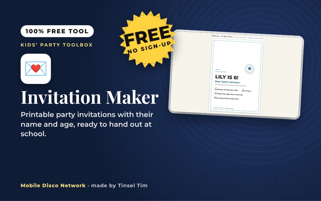 Invitation Maker: free tool from Mobile Disco Network