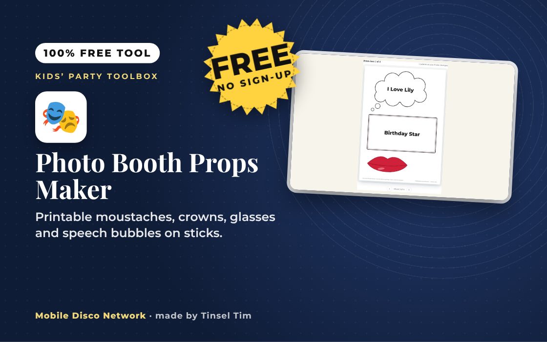 Photo Booth Props Maker: free tool from Mobile Disco Network