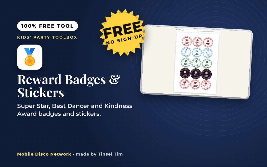 Reward Badges & Stickers: free tool from Mobile Disco Network