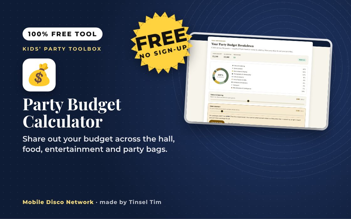 Party Budget Calculator: free tool from Mobile Disco Network