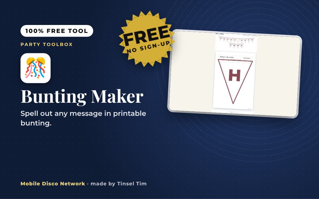 Bunting Maker: free tool from Mobile Disco Network