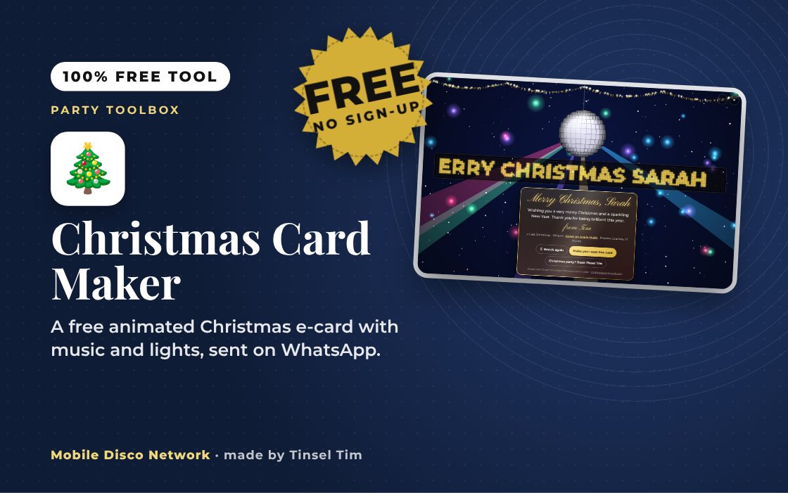 Christmas Card Maker: free tool from Mobile Disco Network