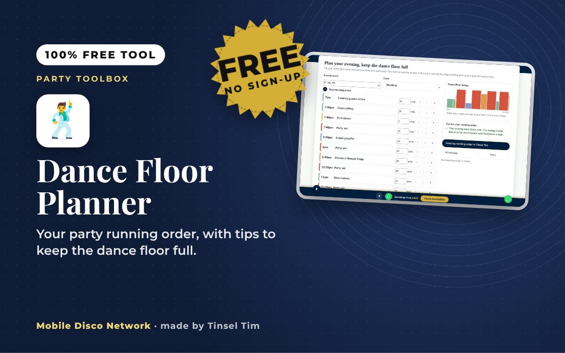 Dance Floor Planner: free tool from Mobile Disco Network