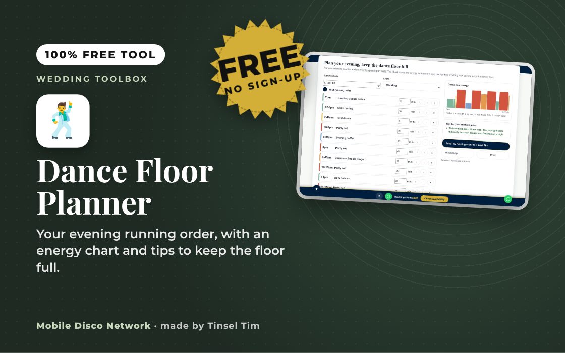 Dance Floor Planner: free tool from Mobile Disco Network