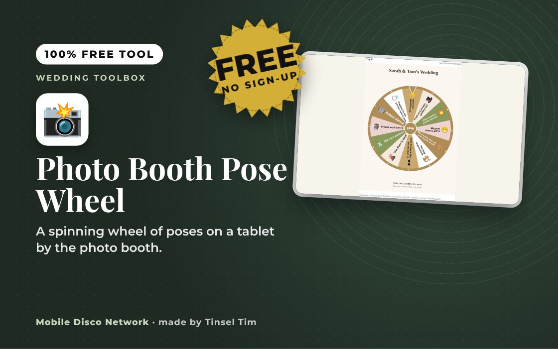 Photo Booth Pose Wheel: free tool from Mobile Disco Network