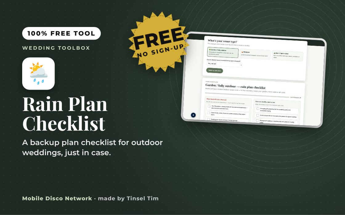 Rain Plan Checklist: free tool from Mobile Disco Network
