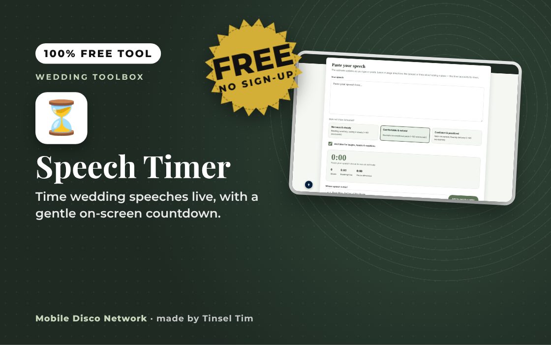 Speech Timer: free tool from Mobile Disco Network