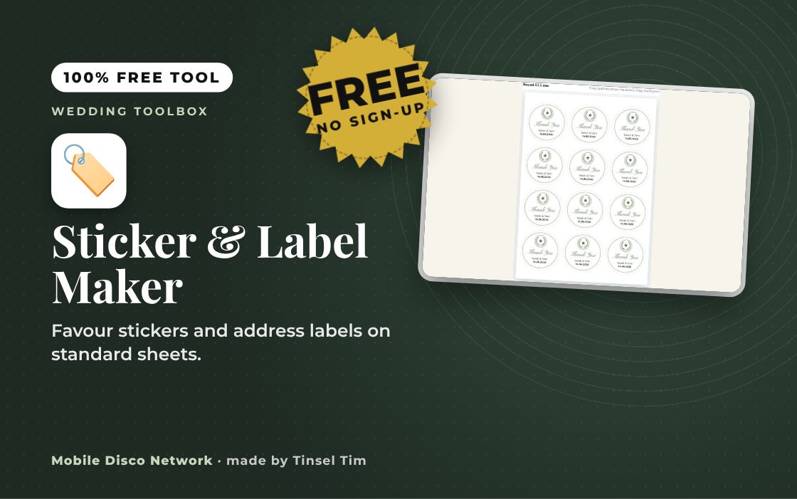 Sticker & Label Maker: free tool from Mobile Disco Network
