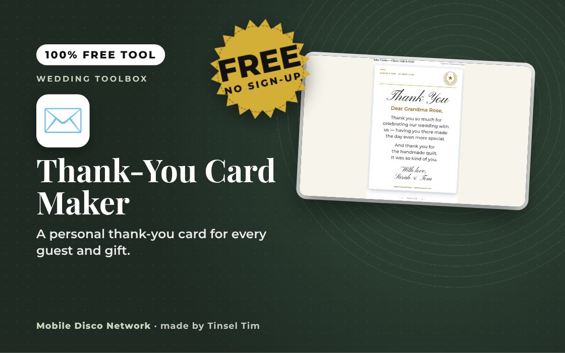 Thank-You Card Maker: free tool from Mobile Disco Network