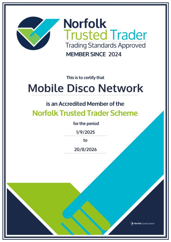 Norfolk Trusted Trader DJ vetting process — Trading Standards checks covering business and owner verification for DJ hire across East Anglia