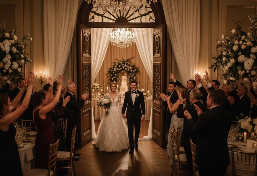 Wedding MC introduction Norfolk wedding couple making their grand entrance to a reception at an East Anglia venue with DJ Tim's professional MC script